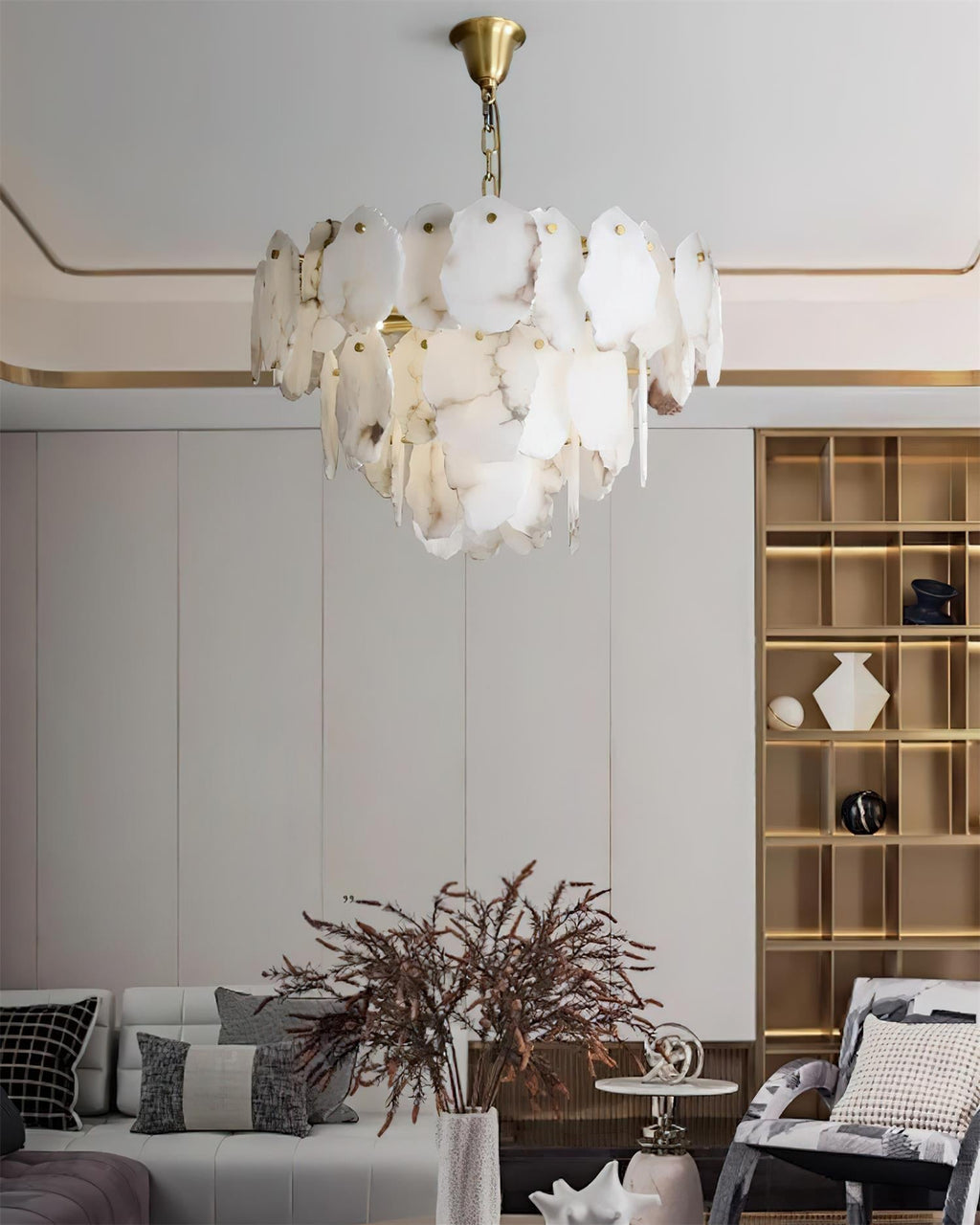 Verrenford Alabaster Chandelier-Moonnatur