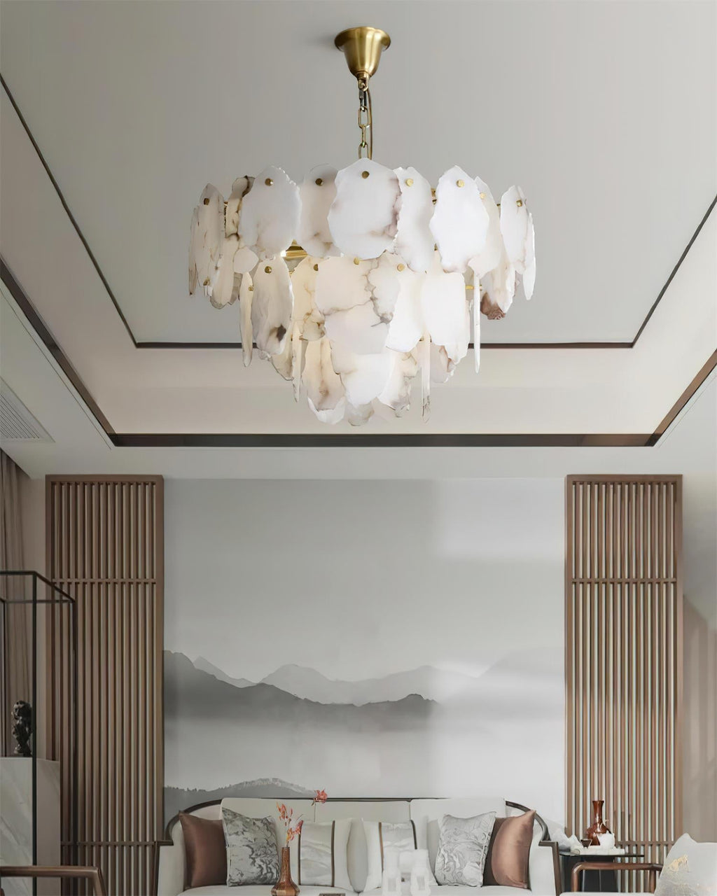 Verrenford Alabaster Chandelier-Moonnatur