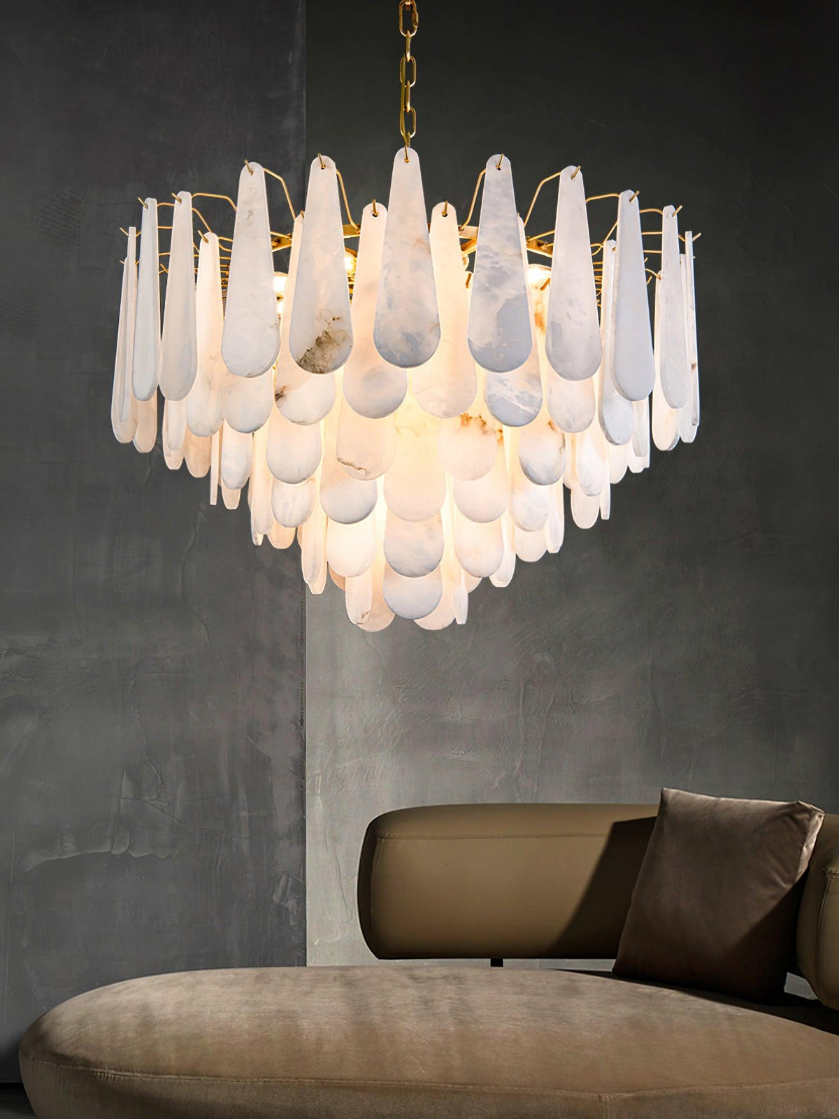 Savenenis Alabaster Chandelier-Moonnatur