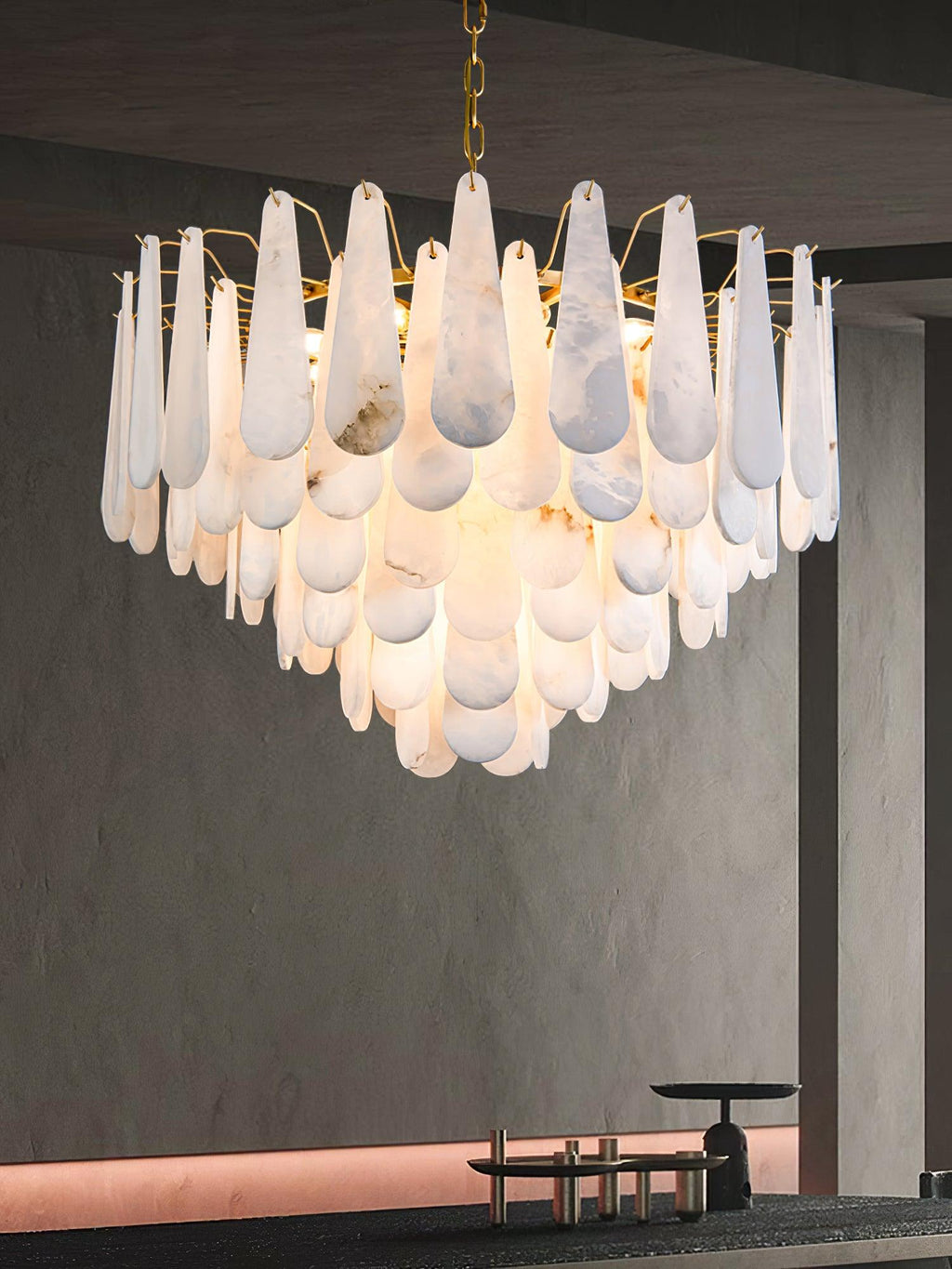 Savenenis Alabaster Chandelier-Moonnatur