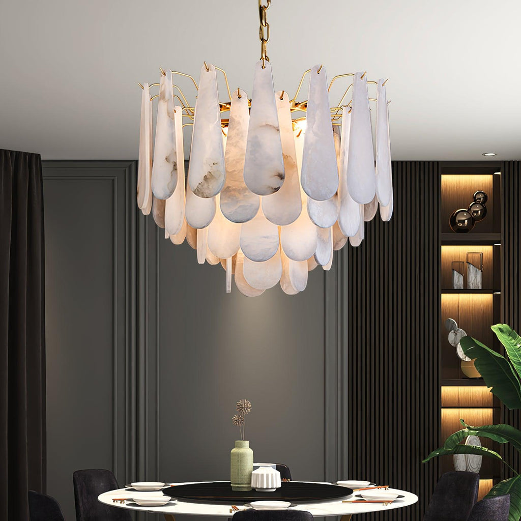 Savenenis Alabaster Chandelier-Moonnatur