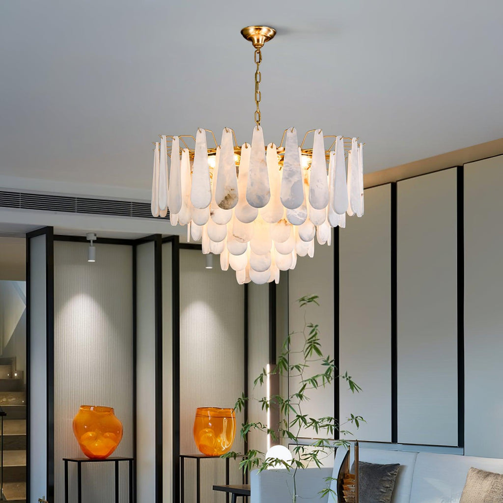 Savenenis Alabaster Chandelier-Moonnatur