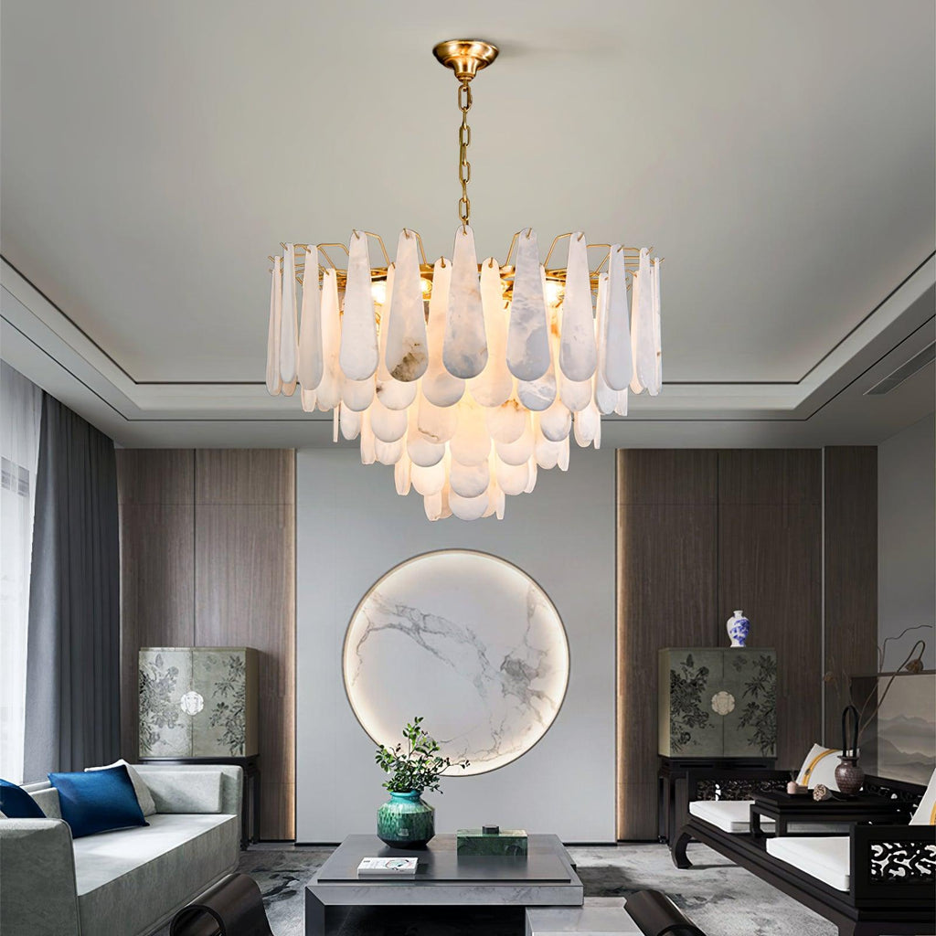 Savenenis Alabaster Chandelier-Moonnatur