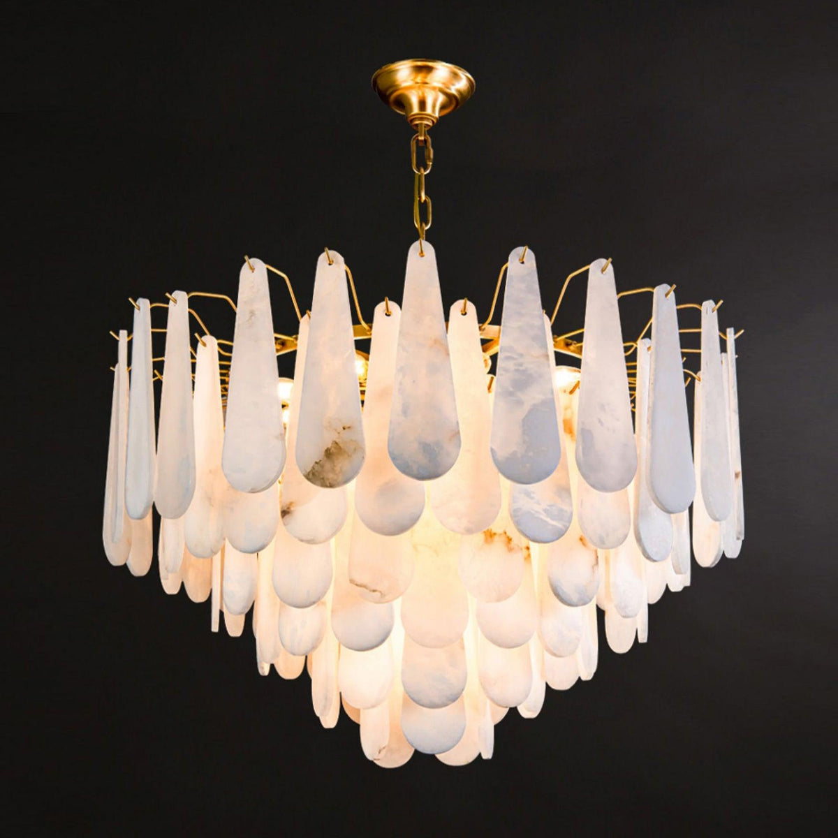 Savenenis Alabaster Chandelier-Moonnatur