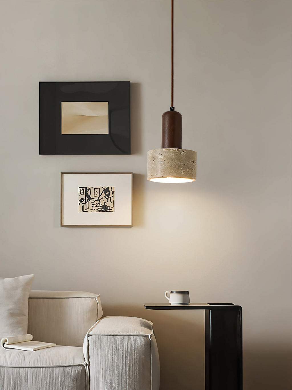 Berwinaria Travertine Pendant Light-Moonnatur