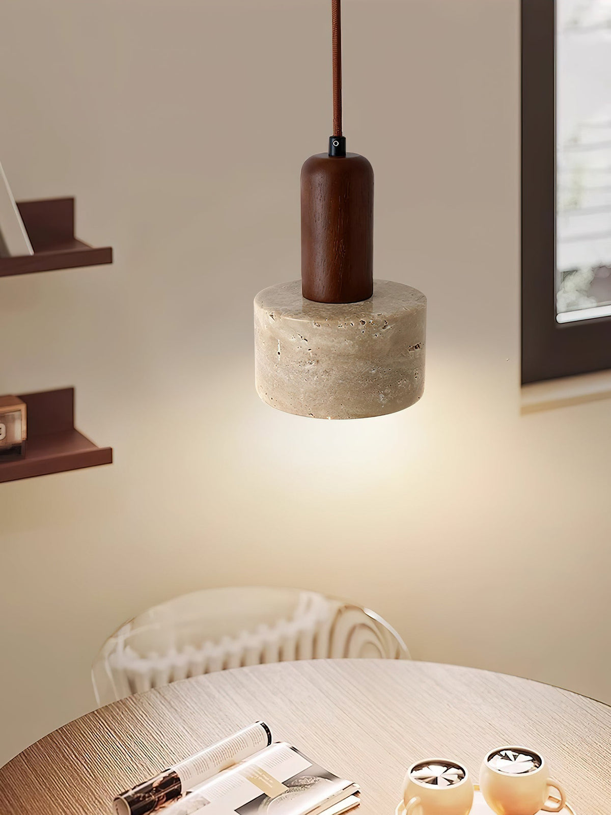Berwinaria Travertine Pendant Light-Moonnatur