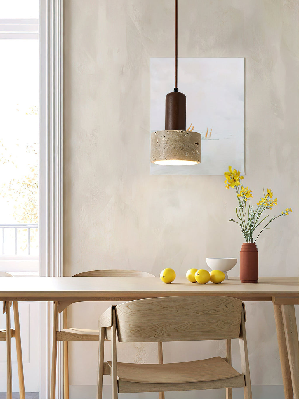 Berwinaria Travertine Pendant Light-Moonnatur