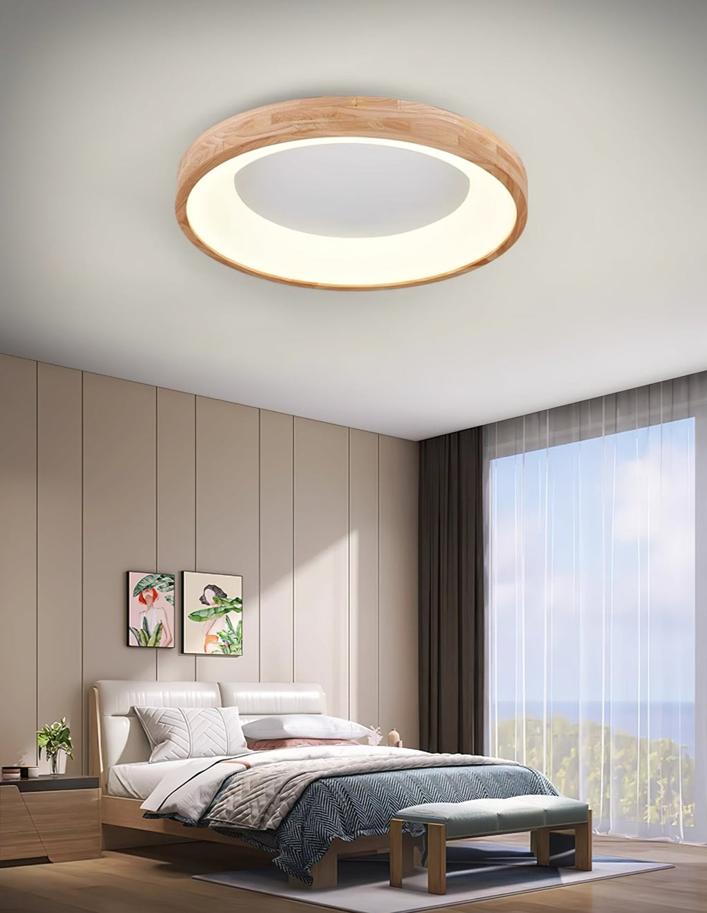 Selise Wood Ceiling Light-Moonnatur