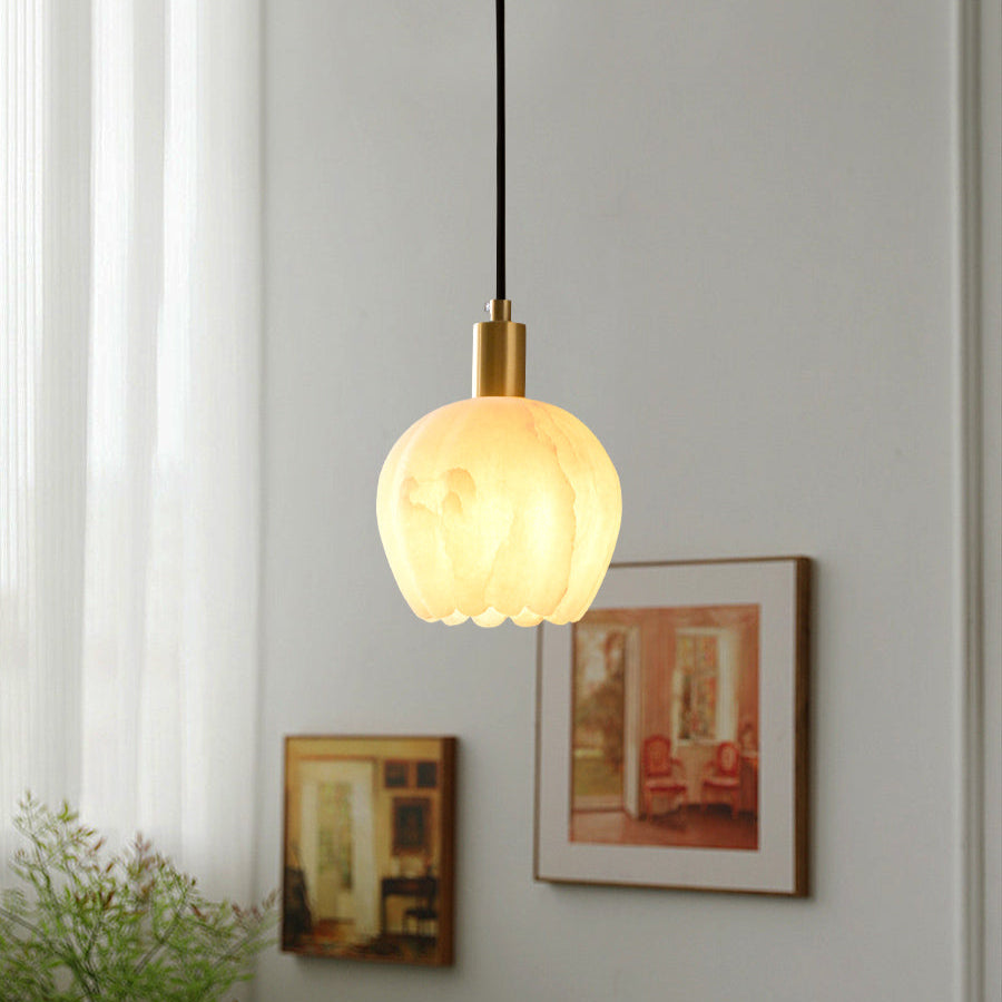 Garnelenora Alabaster Pendant Light-Moonnatur