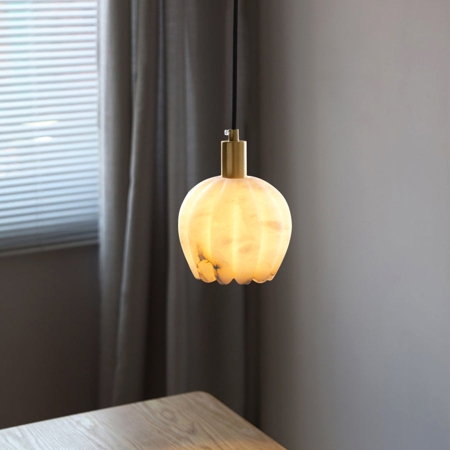 Garnelenora Alabaster Pendant Light-Moonnatur