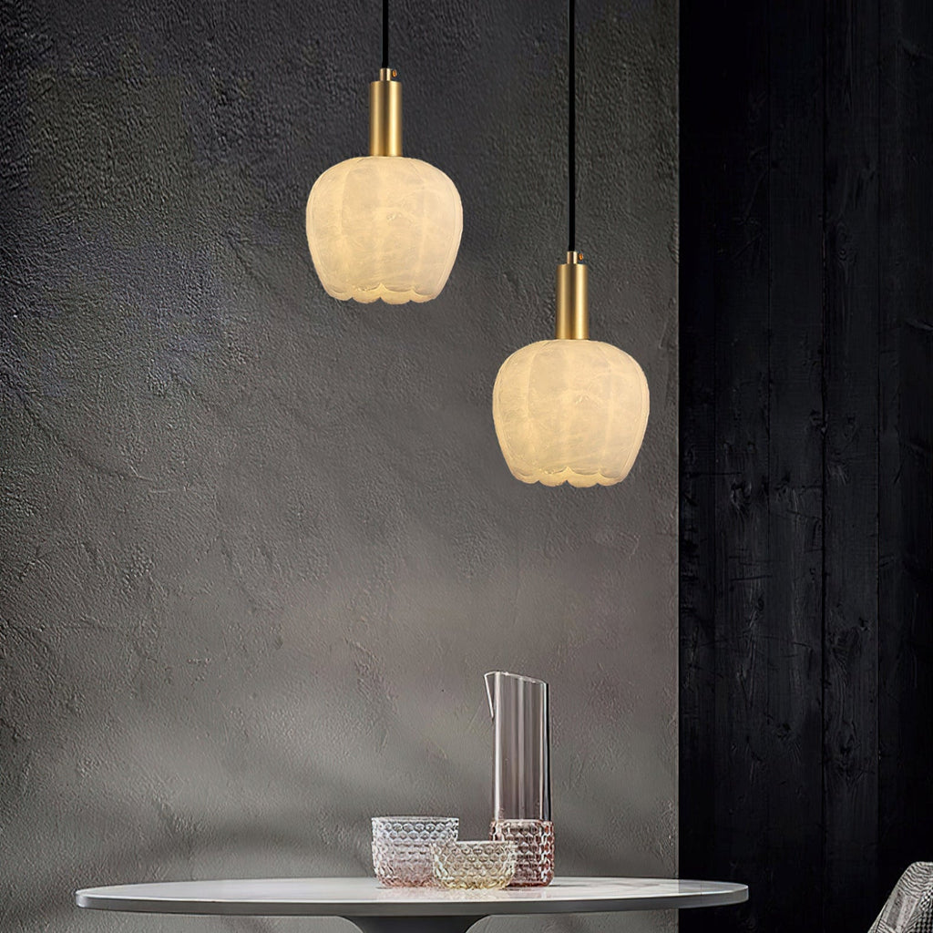 Garnelenora Alabaster Pendant Light-Moonnatur