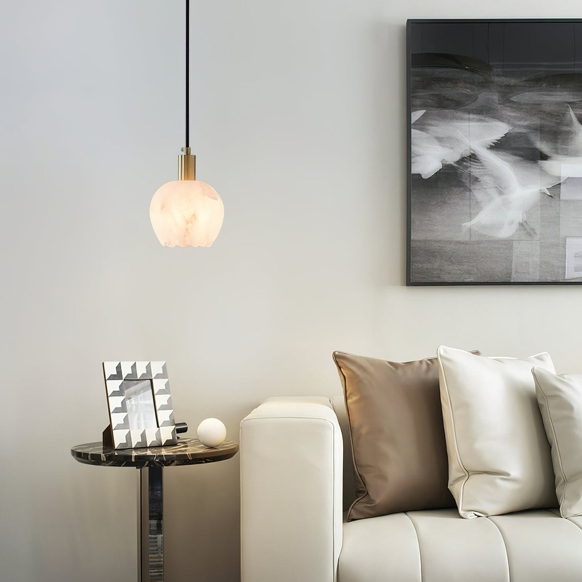 Garnelenora Alabaster Pendant Light-Moonnatur