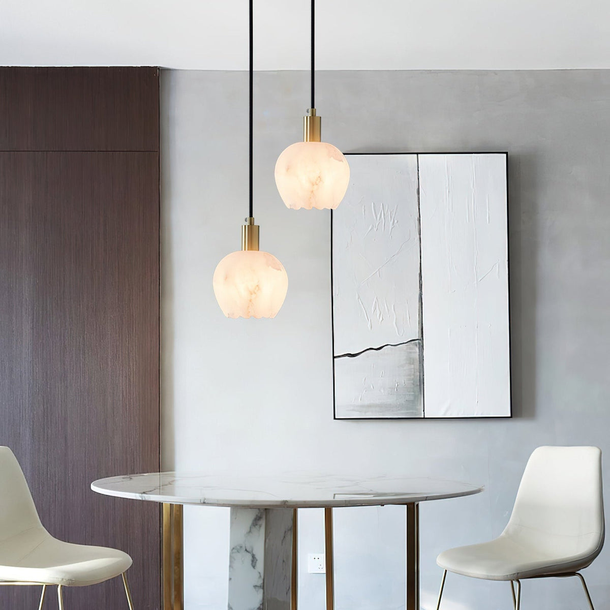 Garnelenora Alabaster Pendant Light-Moonnatur