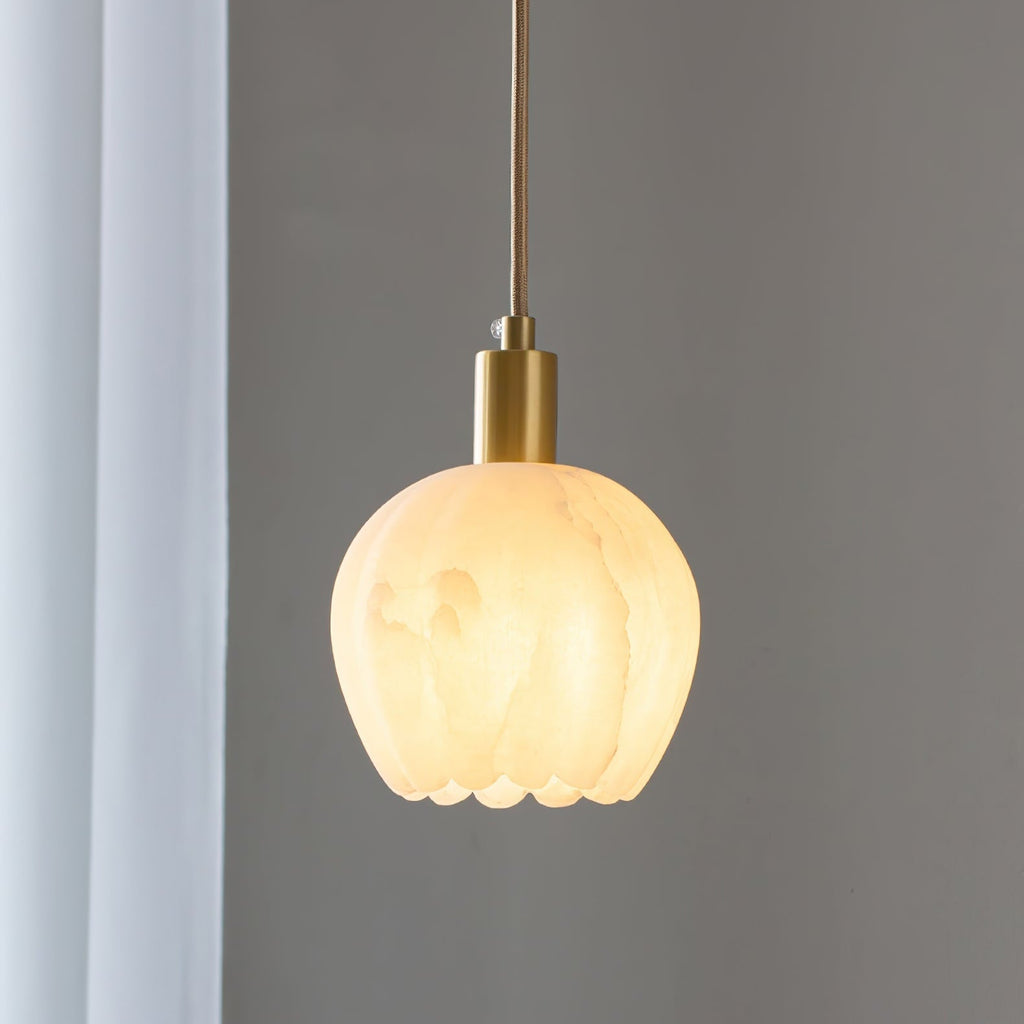 Garnelenora Alabaster Pendant Light-Moonnatur