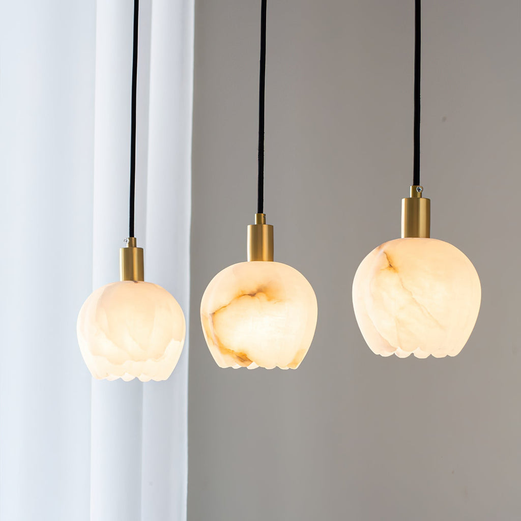 Garnelenora Alabaster Pendant Light-Moonnatur