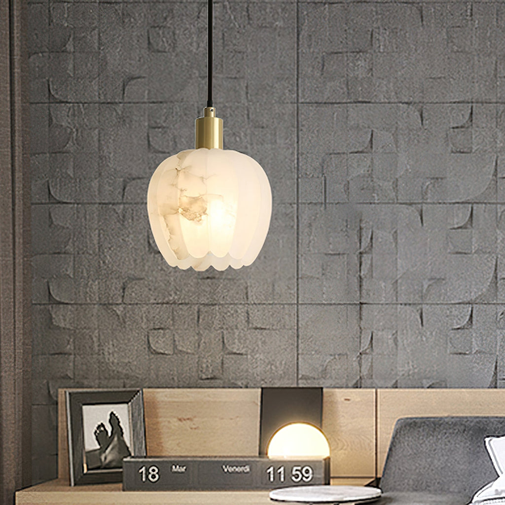 Garnelenora Alabaster Pendant Light-Moonnatur