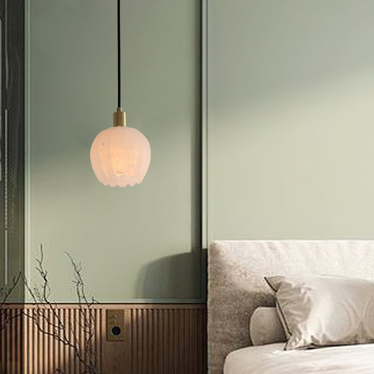 Garnelenora Alabaster Pendant Light-Moonnatur
