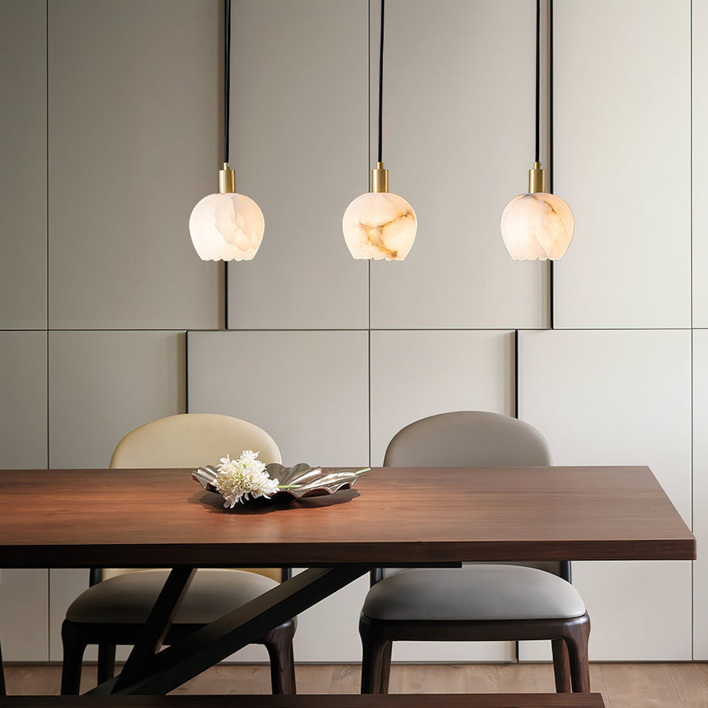 Garnelenora Alabaster Pendant Light-Moonnatur