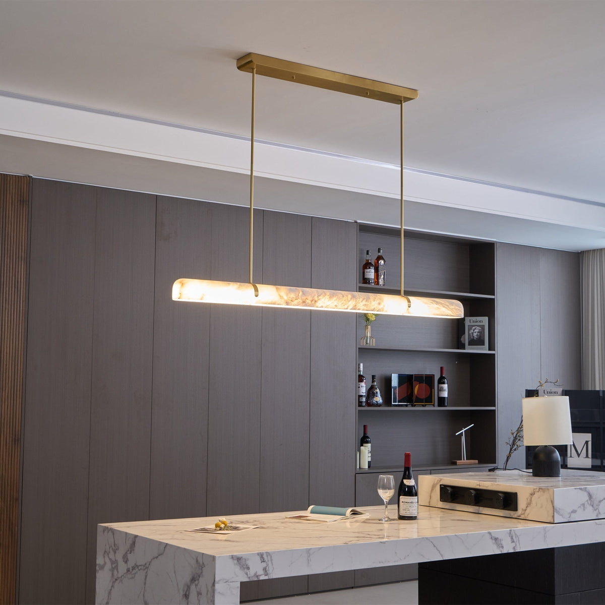 Brenellark Alabaster Pendant Light-Moonnatur