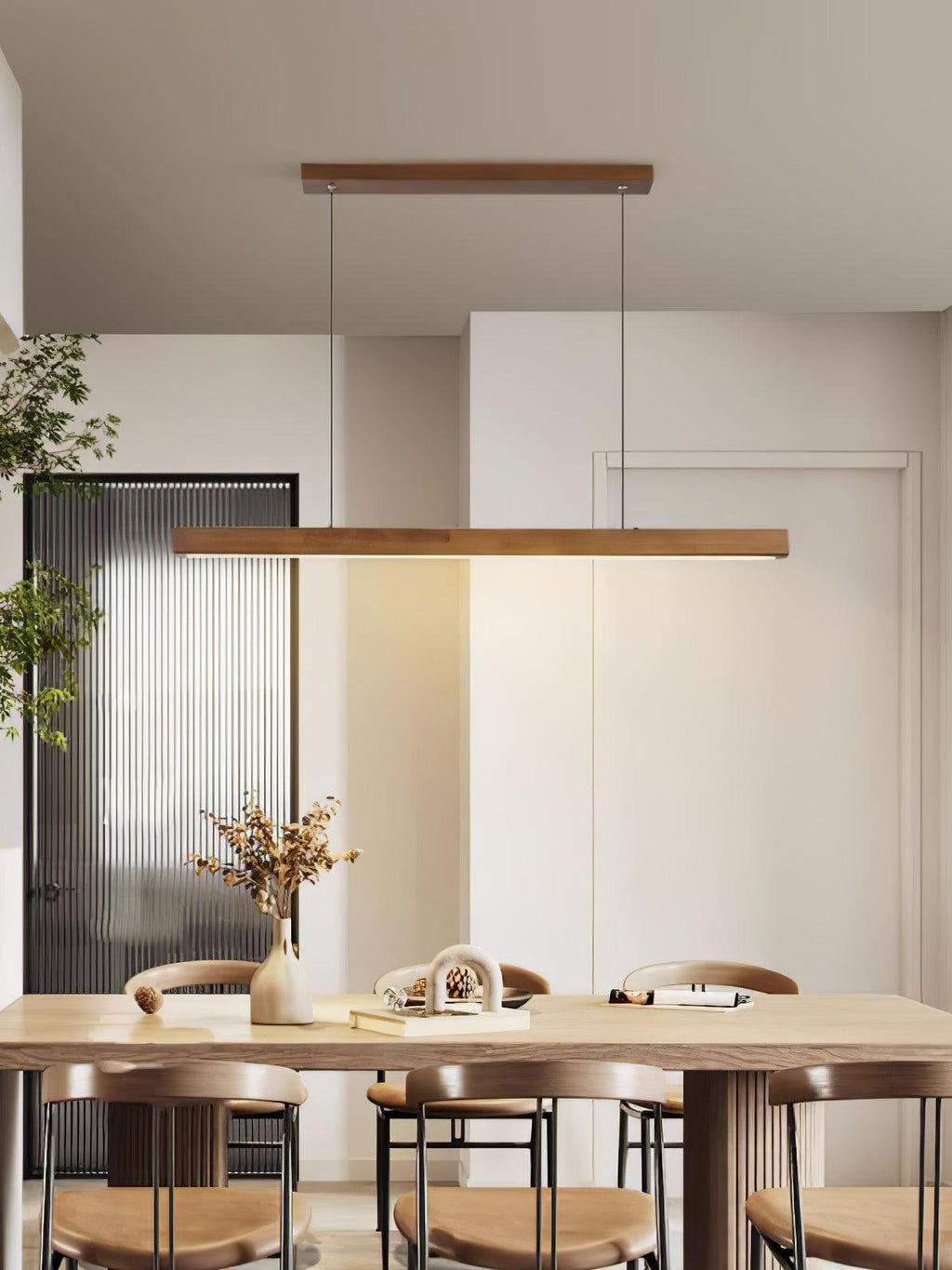 Isavelle Wood Pendant Light-Moonnatur