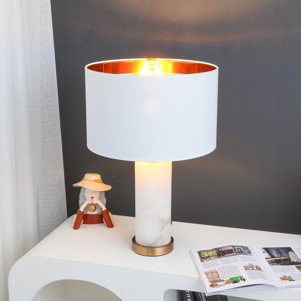 Lindelden Fabric Table Lamp-Moonnatur