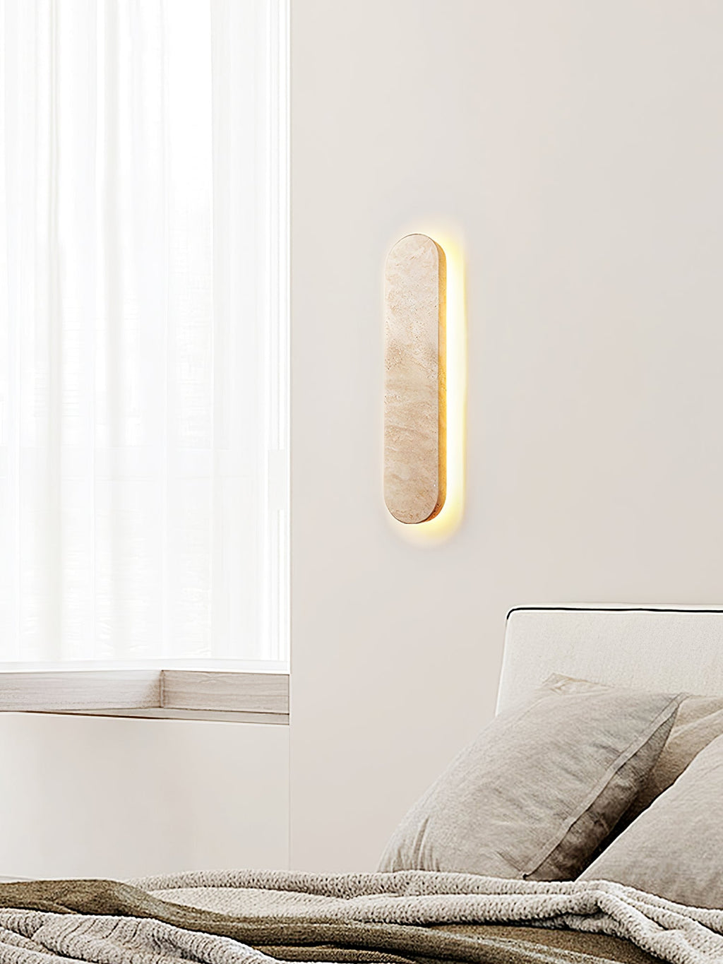 Wardenwell Travertine Wall Light-Moonnatur