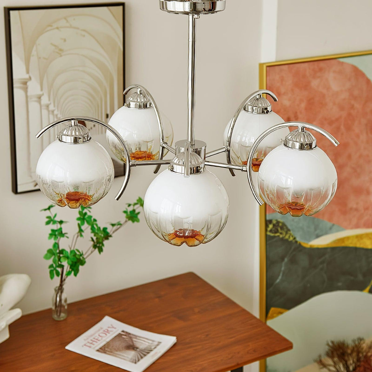 Grevora Glass Chandelier-Moonnatur