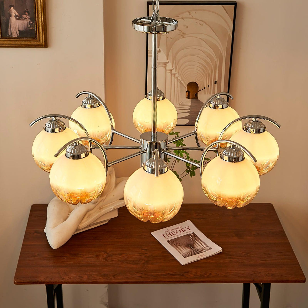 Grevora Glass Chandelier-Moonnatur