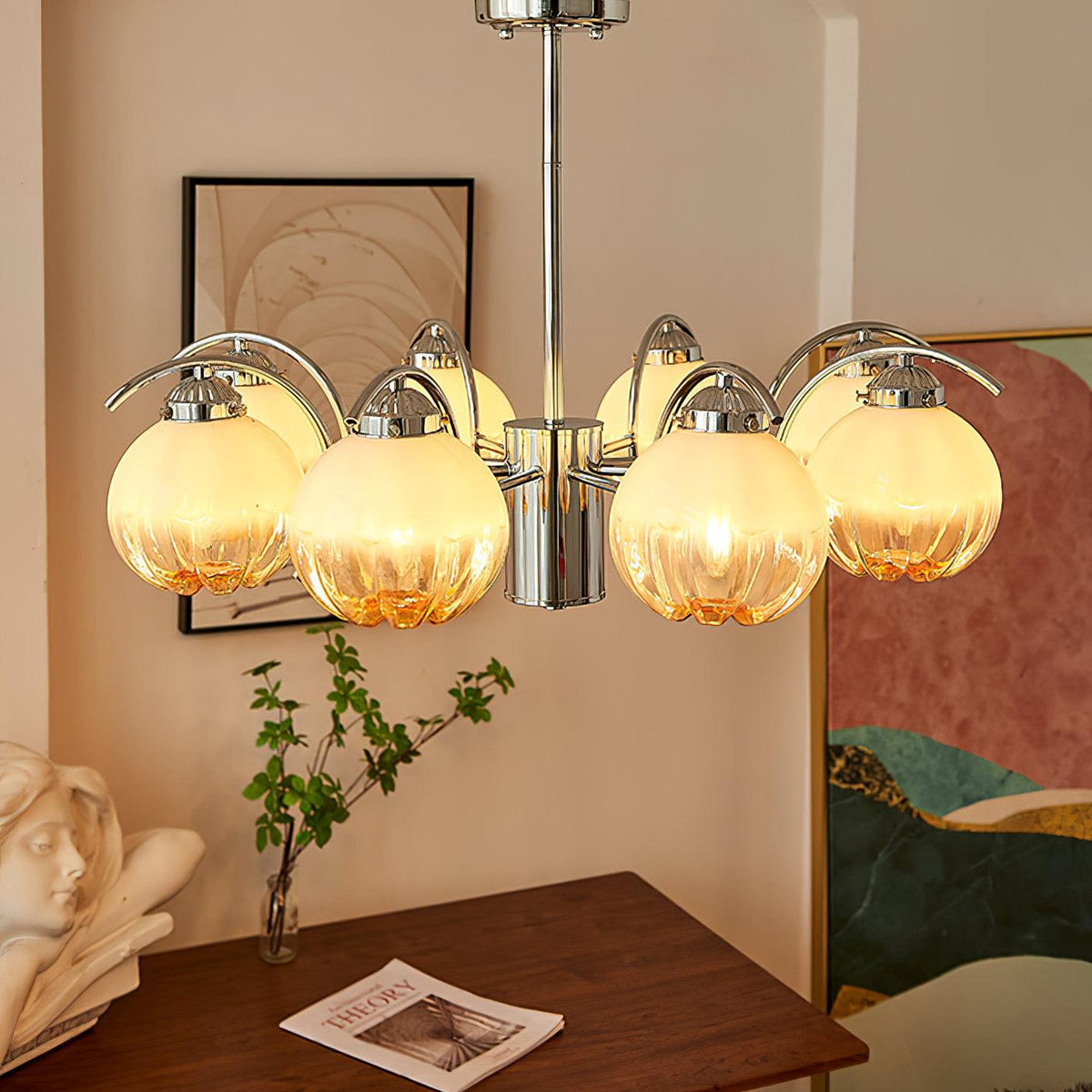 Grevora Glass Chandelier-Moonnatur