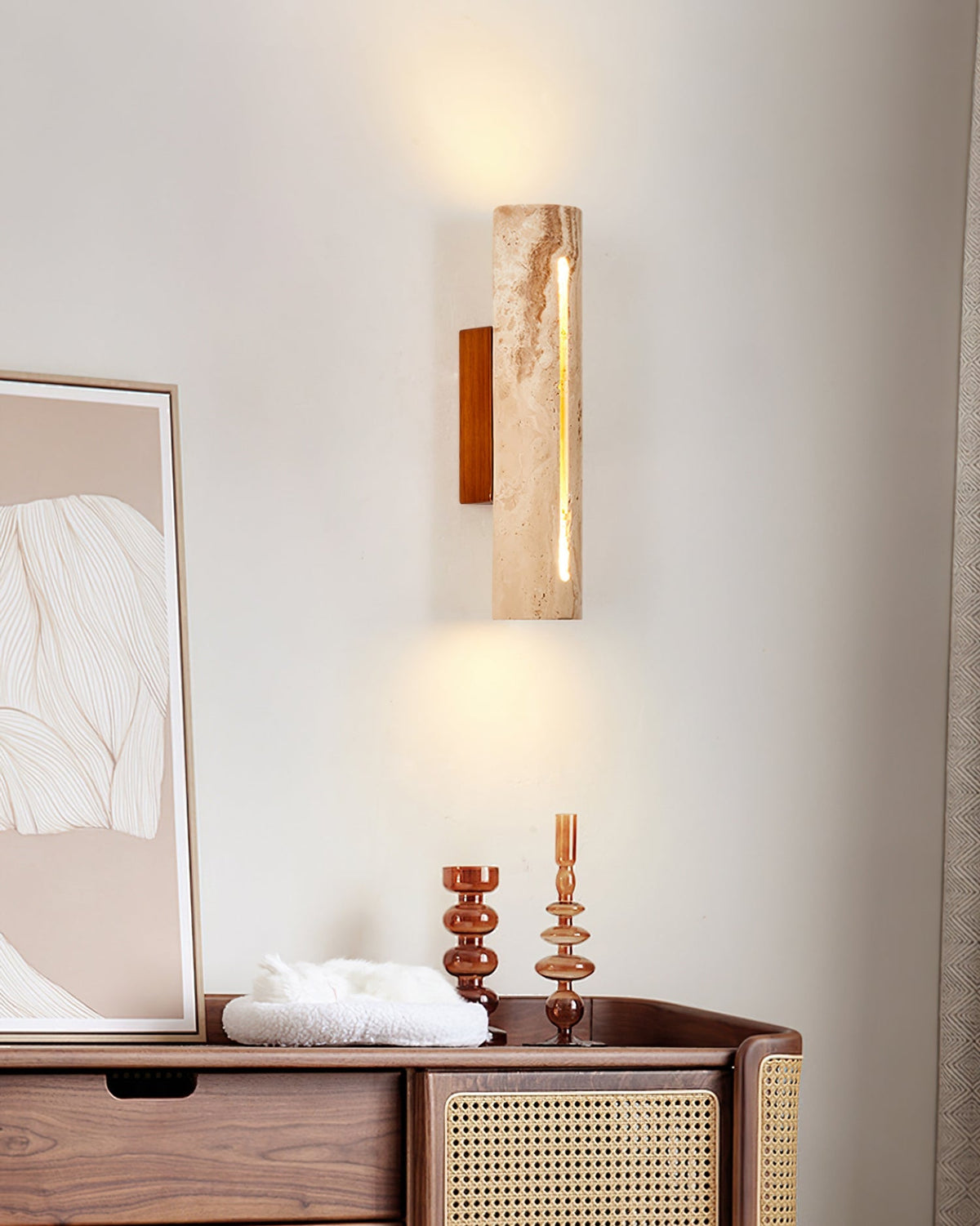 Baldengrove Travertine Wall Light-Moonnatur