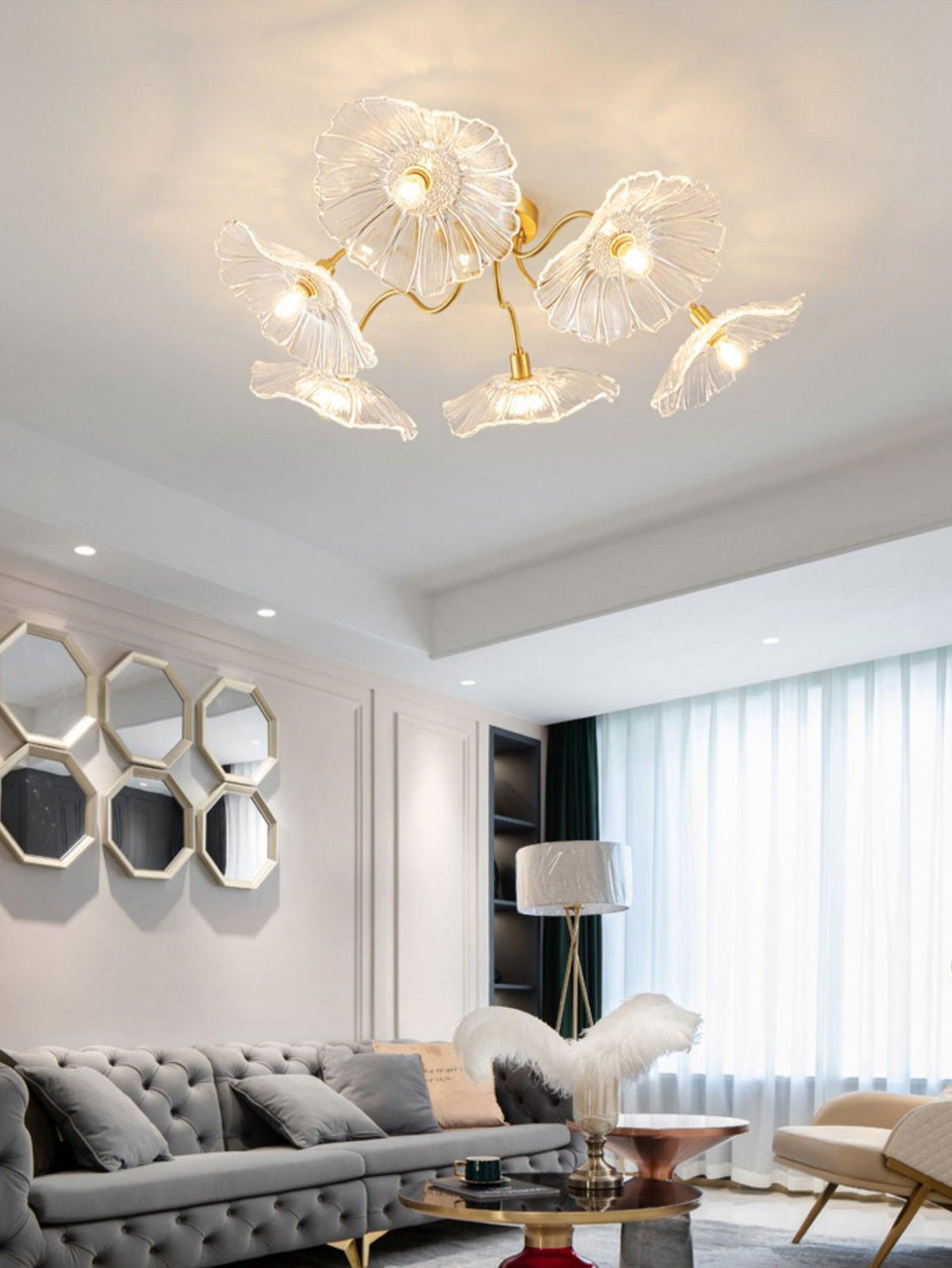 Idrisaria Glass Ceiling Light-Moonnatur