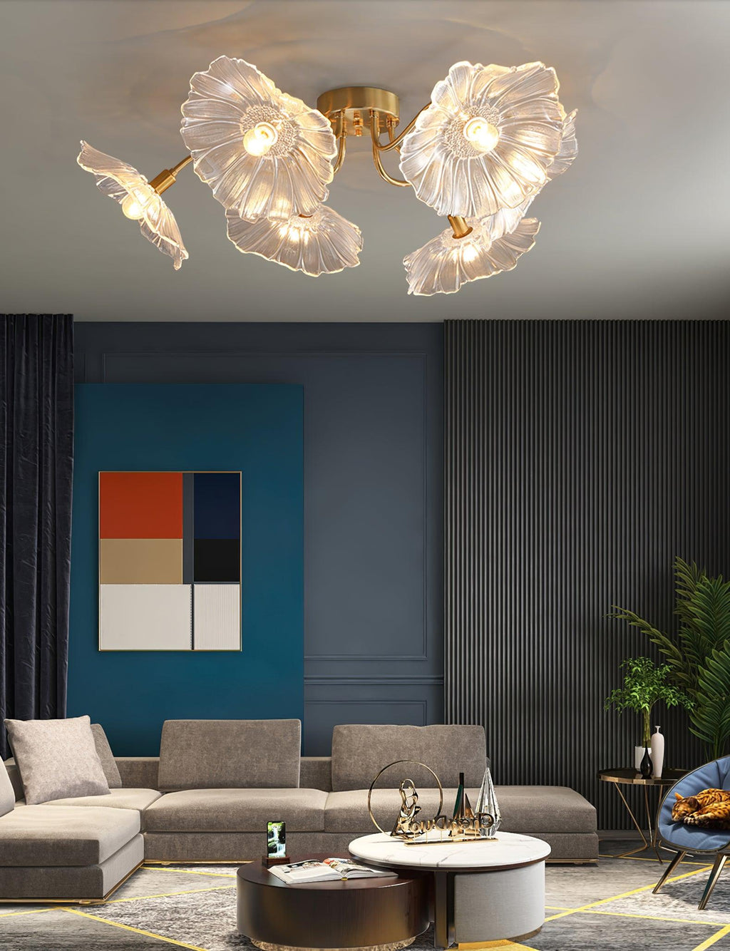 Idrisaria Glass Ceiling Light-Moonnatur