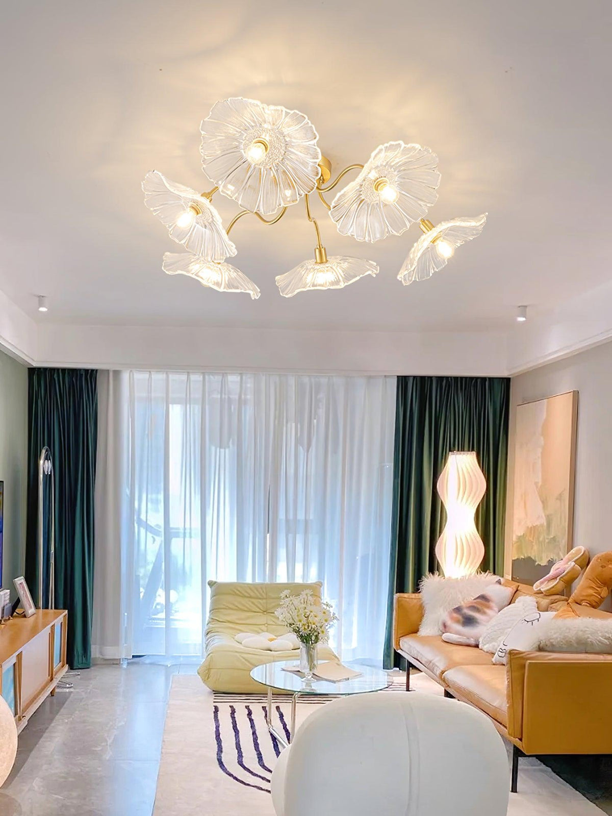 Idrisaria Glass Ceiling Light-Moonnatur