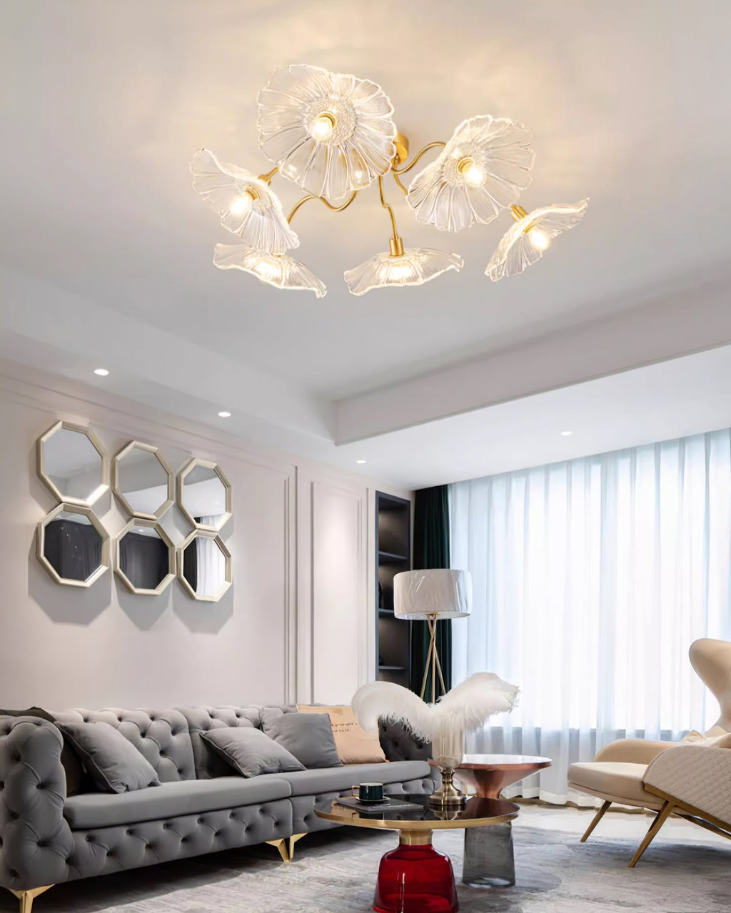 Idrisaria Glass Ceiling Light-Moonnatur