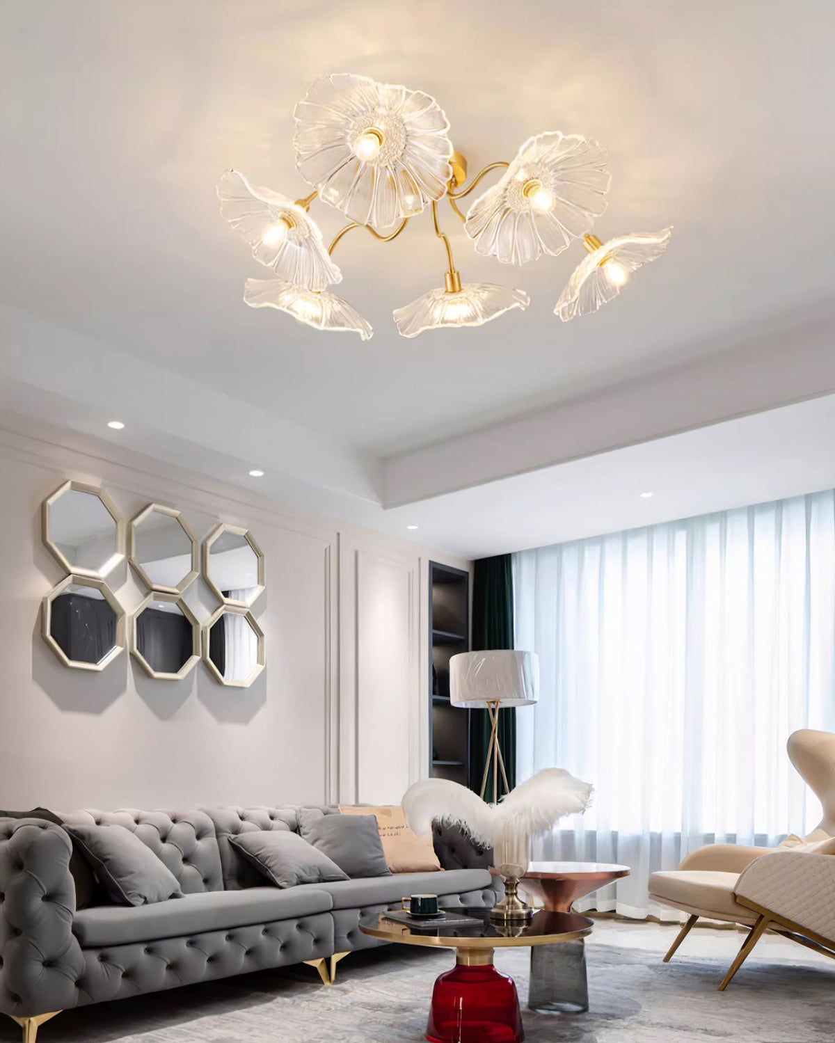 Idrisaria Glass Ceiling Light-Moonnatur