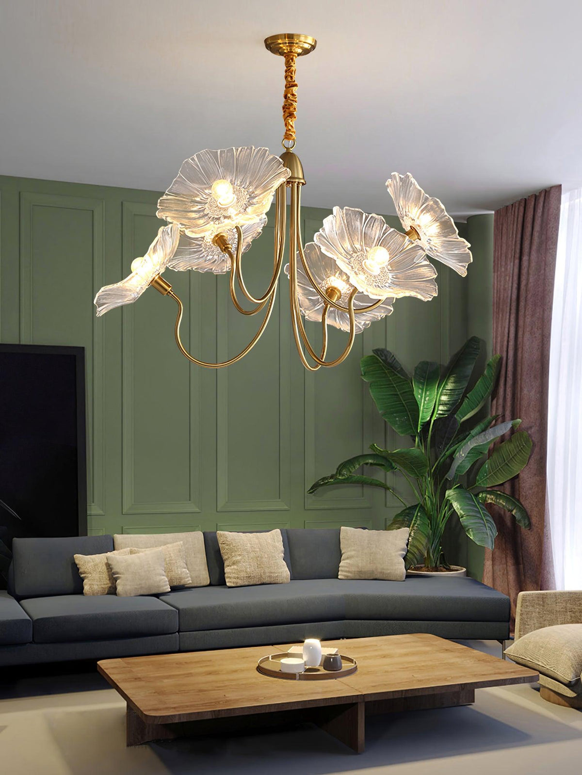 Grevia Glass Chandelier-Moonnatur