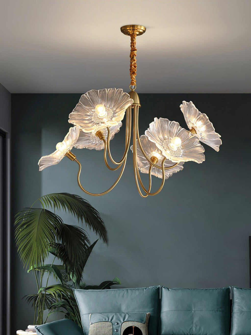 Grevia Glass Chandelier-Moonnatur