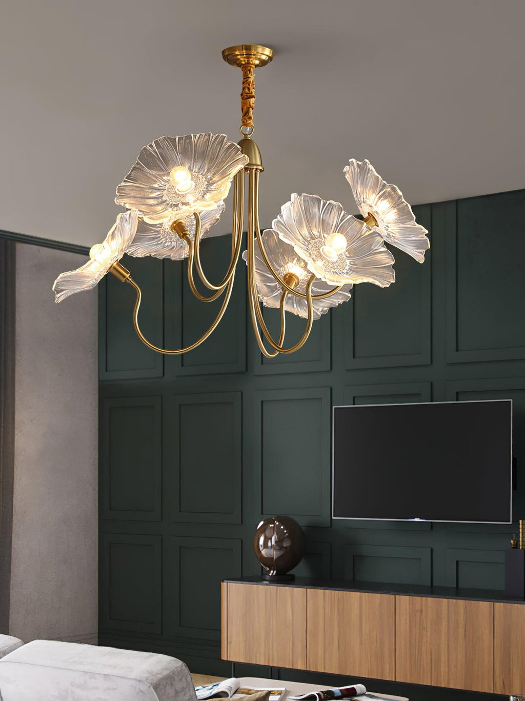 Grevia Glass Chandelier-Moonnatur