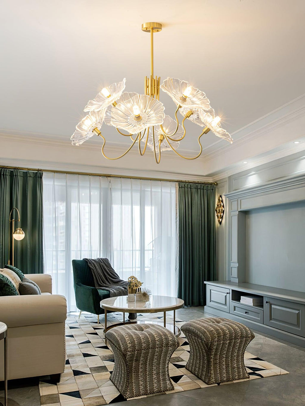 Grevia Glass Chandelier-Moonnatur