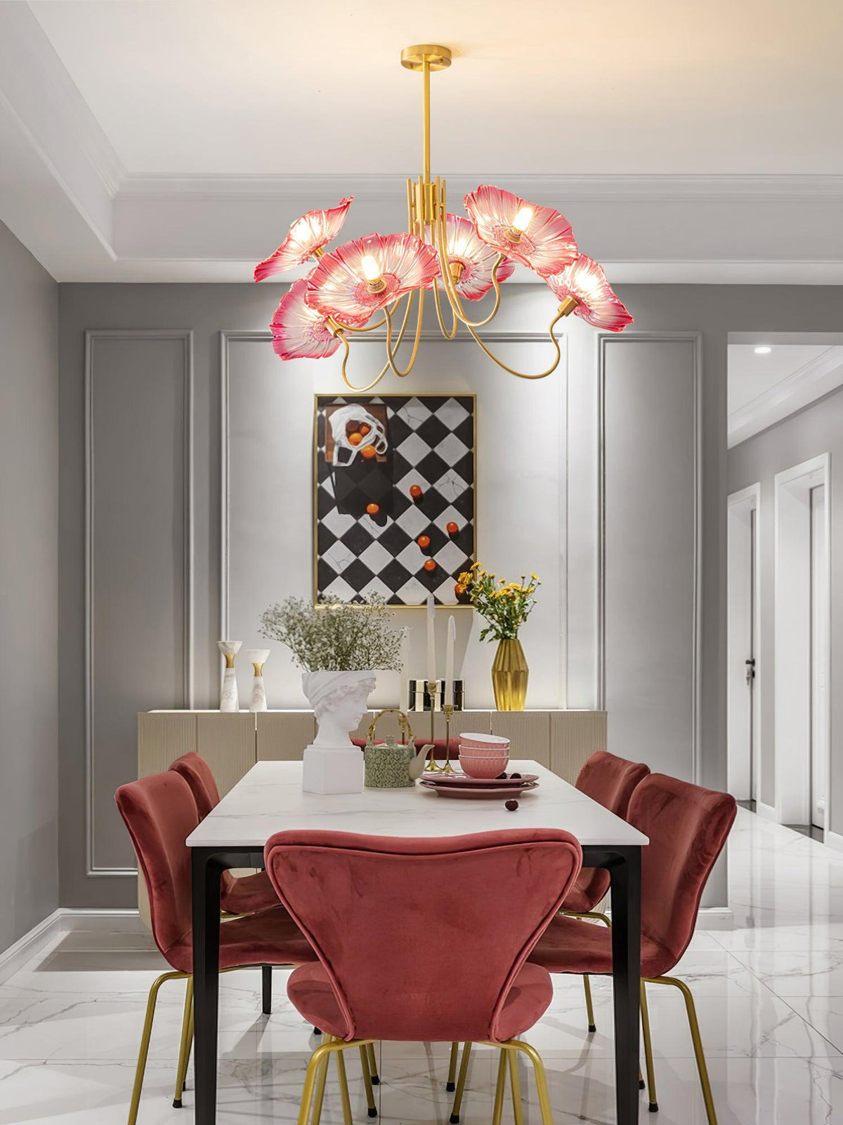 Grevia Glass Chandelier-Moonnatur