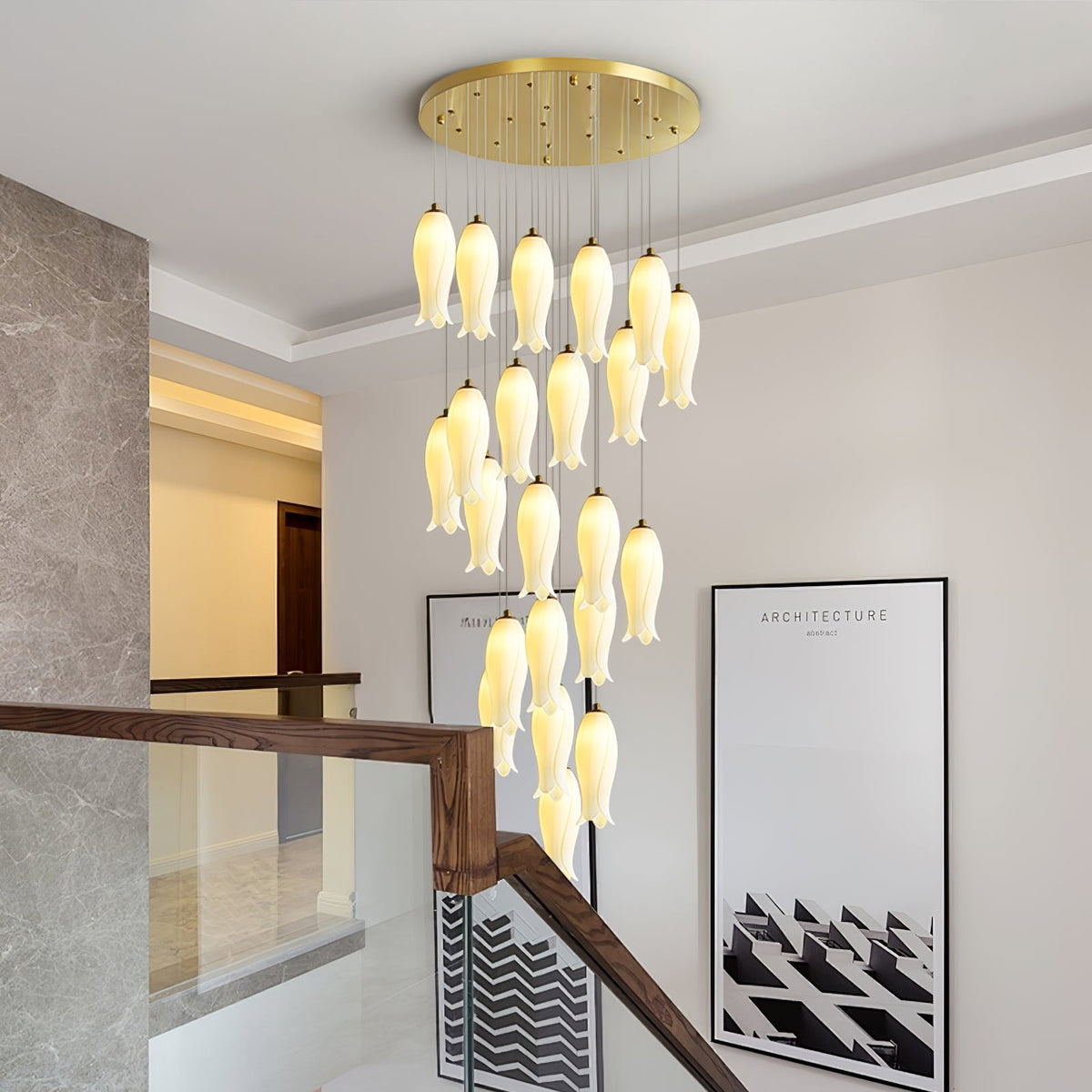 Grevera Ceramic Chandelier-Moonnatur