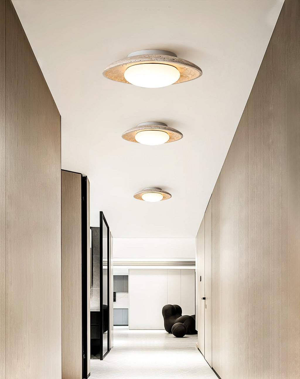 Aberford Travertine Ceiling Light-Moonnatur