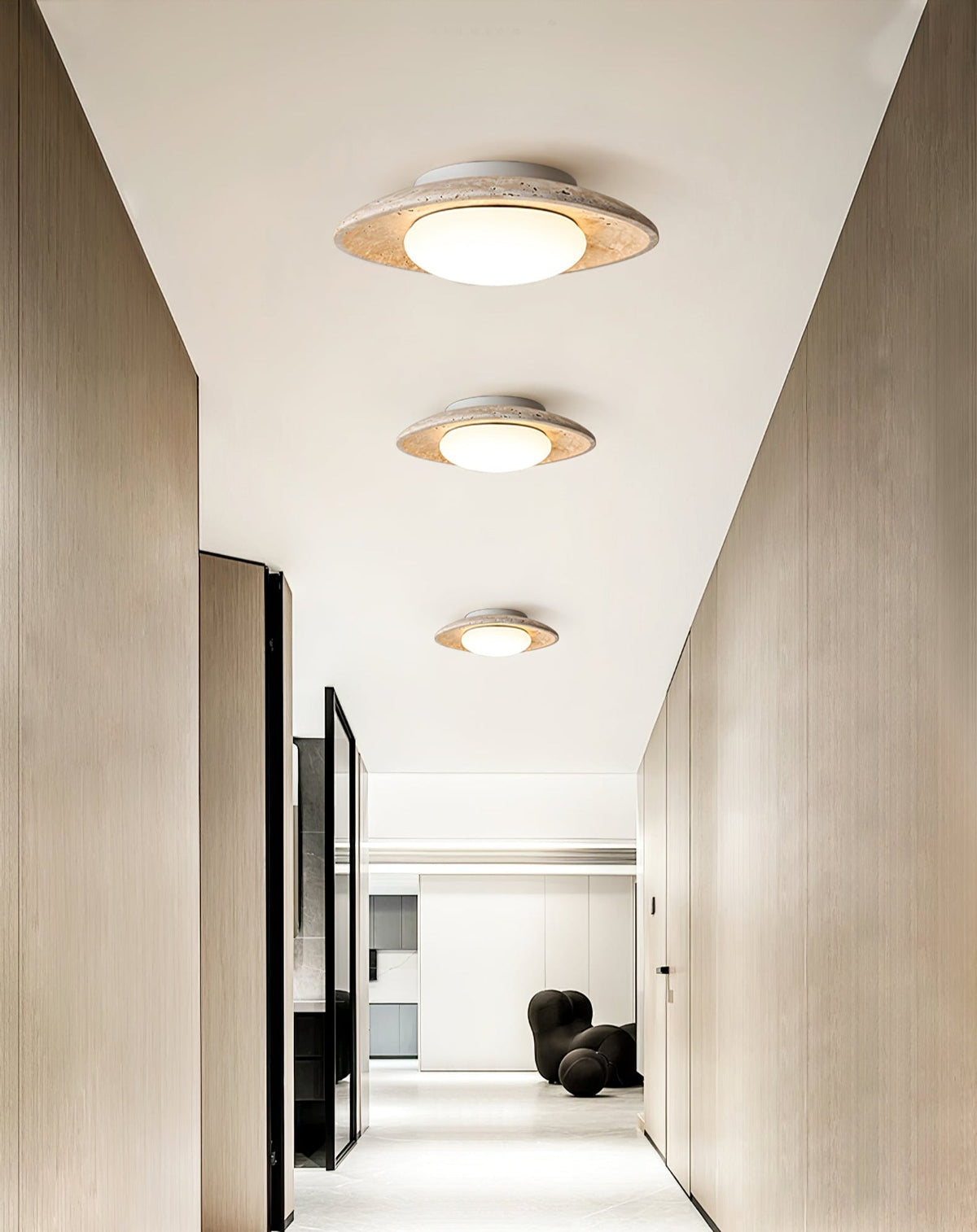 Aberford Travertine Ceiling Light-Moonnatur