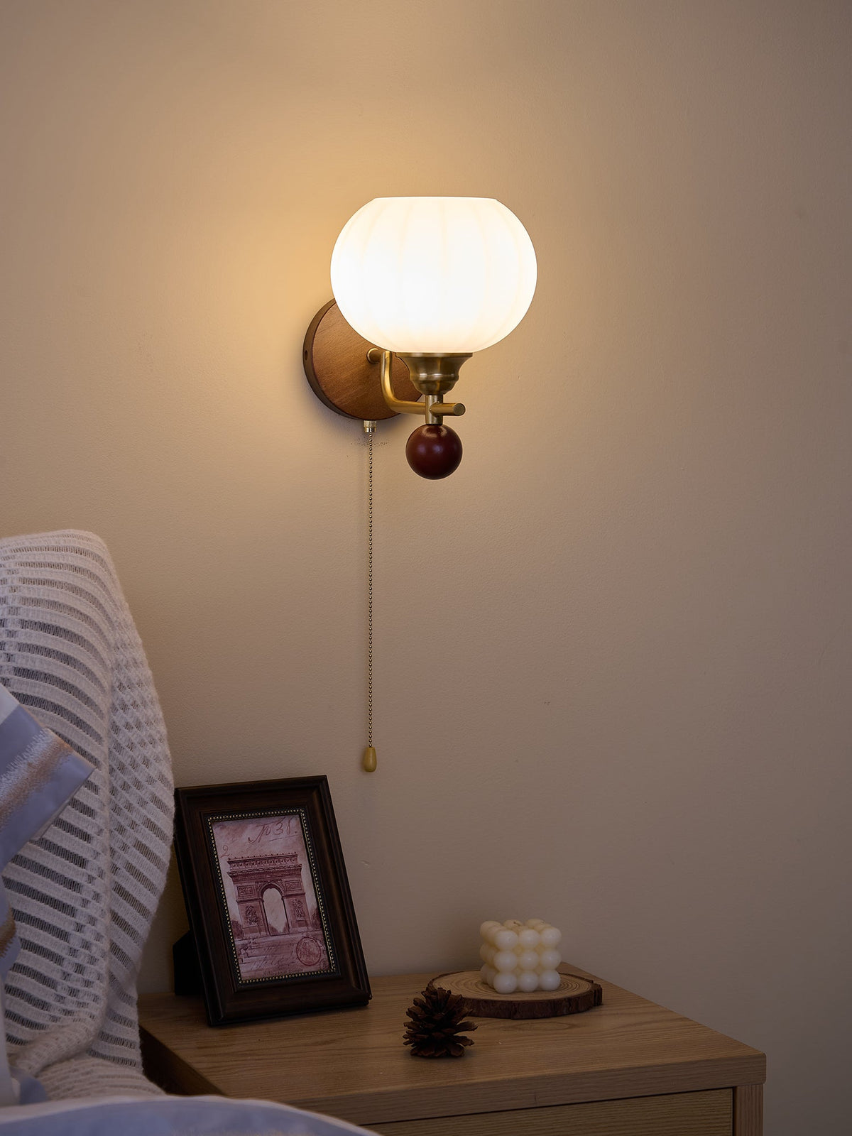 Rhodenune Glass Wall Light-Moonnatur