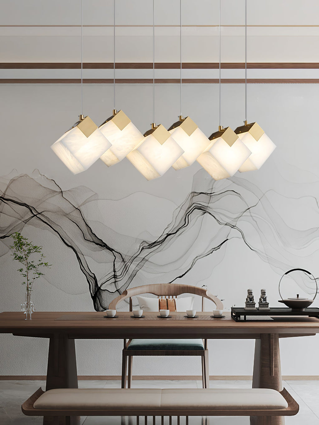 Lathendale Alabaster Pendant Light-Moonnatur