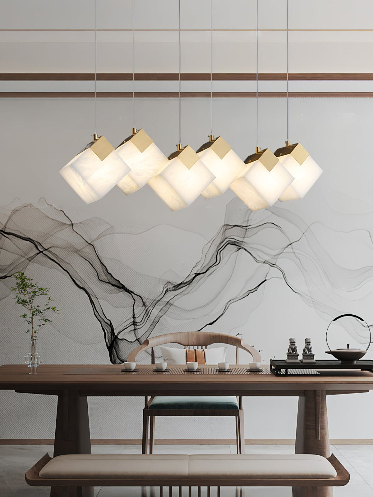 Lathendale Alabaster Pendant Light-Moonnatur