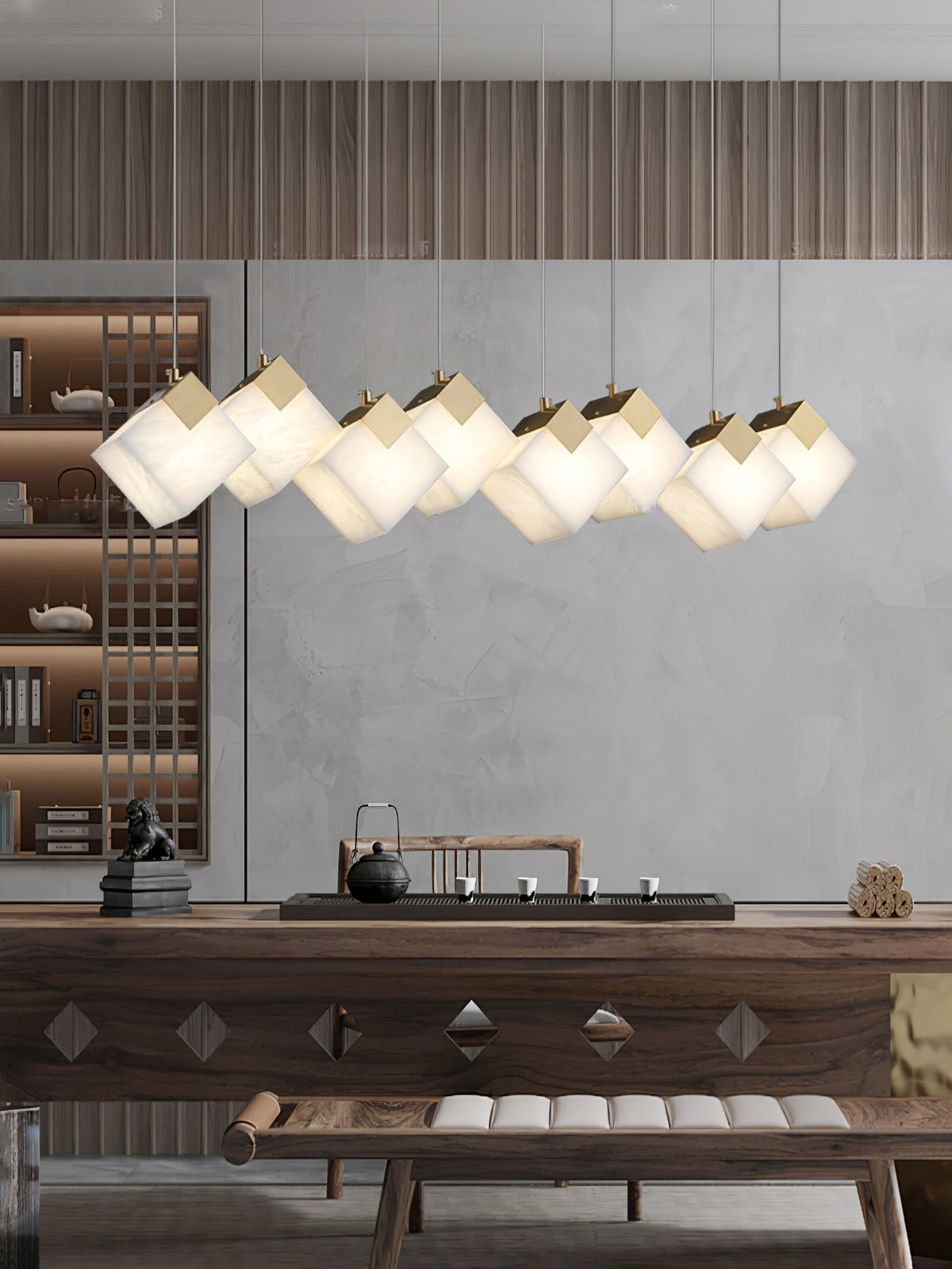 Lathendale Alabaster Pendant Light-Moonnatur