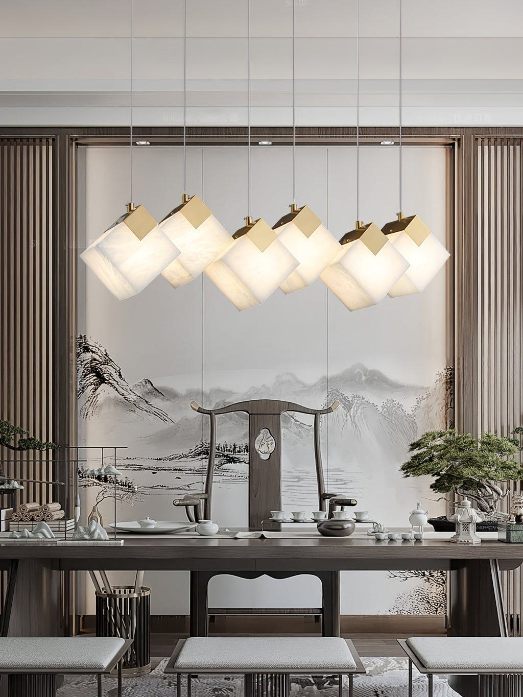 Lathendale Alabaster Pendant Light-Moonnatur