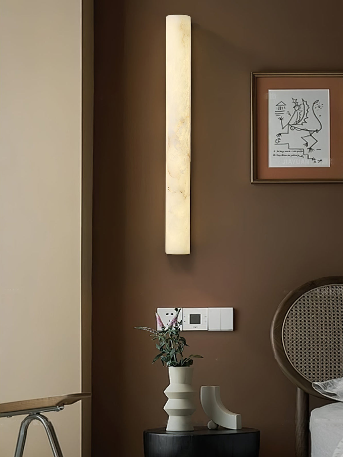Cavenaria Alabaster Wall Light-Moonnatur