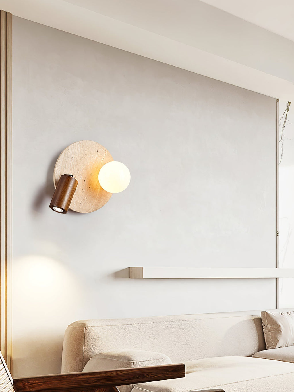 Rardenonna Travertine Wall Light-Moonnatur